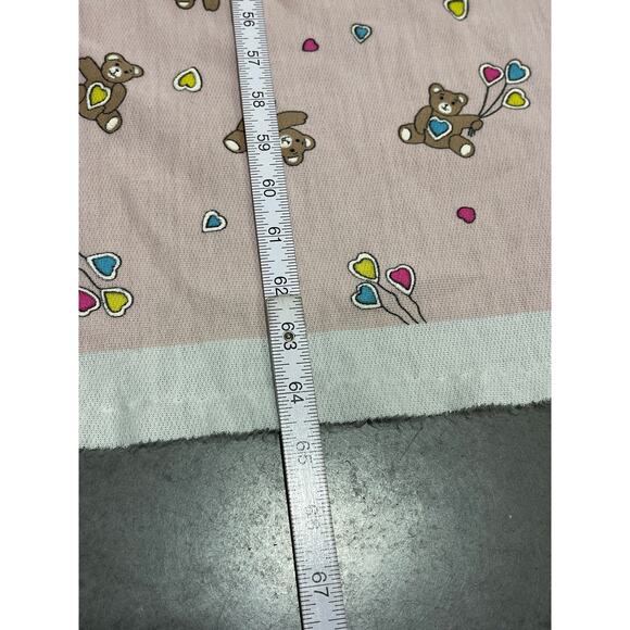 Teddy Bears, Pink Fabric Sheet, Vintage pink fabric, Nursery, Bedding, - Picture 3 of 4